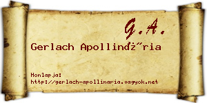 Gerlach Apollinária névjegykártya